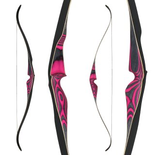 JACKALOPE - Diamond - 60 Zoll - One Piece Recurvebogen - 35 lbs | Rechtshand | Farbe: Pink / Black