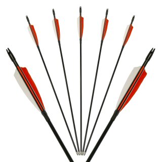 Complete Arrow | TROPOSPHERE - Fibreglass Arrow with Feathers - 24 inches - Orange