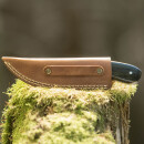 elTORO Buffalo Horn - Damascus - Hunting Knife - 10cm - incl. Leather Sheath