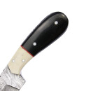 elTORO Buffalo Horn - Damascus - Hunting Knife - 10cm - incl. Leather Sheath