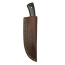 elTORO Buffalo Horn - Damascus - Hunting Knife - 10cm - incl. Leather Sheath