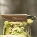 elTORO Buffalo Horn - Damascus - Hunting Knife - 10cm - incl. Leather Sheath