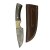 elTORO Buffalo Horn - Damascus - Hunting Knife - 10cm - incl. Leather Sheath