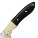 elTORO Buffalo Horn - Damast - Jagdmesser - 10cm - inkl. Lederscheide