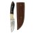 elTORO Buffalo Horn - Damast - Jagdmesser - 10cm - inkl. Lederscheide