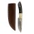 elTORO Buffalo Horn - Damast - Jagdmesser - 10cm - inkl. Lederscheide