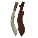 elTORO Machete - Damascus Steel - 28cm - incl. Leather Sheath