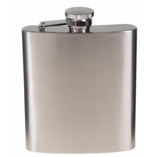 FOX OUTDOOR hip flask - stainless steel - matt chrome - 8 OZ - 225 ml