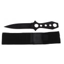 FOXOUTDOOR Throwing Knife - double-edged - black - sheath