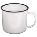 MFH Enamel Cup - white-black - approx. 350 ml
