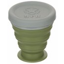 MFH collapsible mug - with lid - silicone - olive - 200 ml