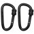 MFH Carabiner - screw lock -  D 6 mm x 6 cm - 2-pack - black