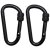 MFH Carabiner - screw lock - D 8 mm x 8 cm - 2-pack - black