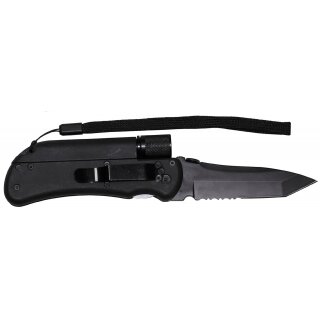 MFH Jack Knife - one-handed - 4 in 1 -  black - plastic handle