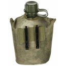 MFH US Plastikfeldflasche - 1 l - H&uuml;lle - HDT-camo FG - BPA-frei