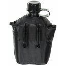 MFH US plastic water bottle - 1 l - cover - black - BPA-free
