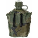 MFH US Plastikfeldflasche - 1 l - H&uuml;lle - woodland - BPA-frei