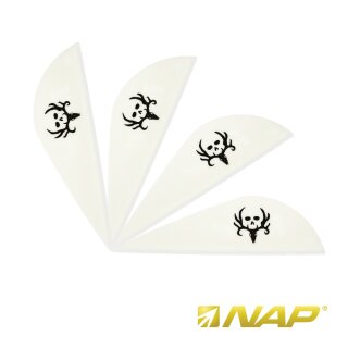 NAP Twister Vanes - Bone Collector - 2 inches - Yellow-Yellow-White - 36 Pieces