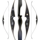 JACKALOPE - Obsidian - 62 inches - Speed - One Piece Recurve bow - 20 lbs | Left hand